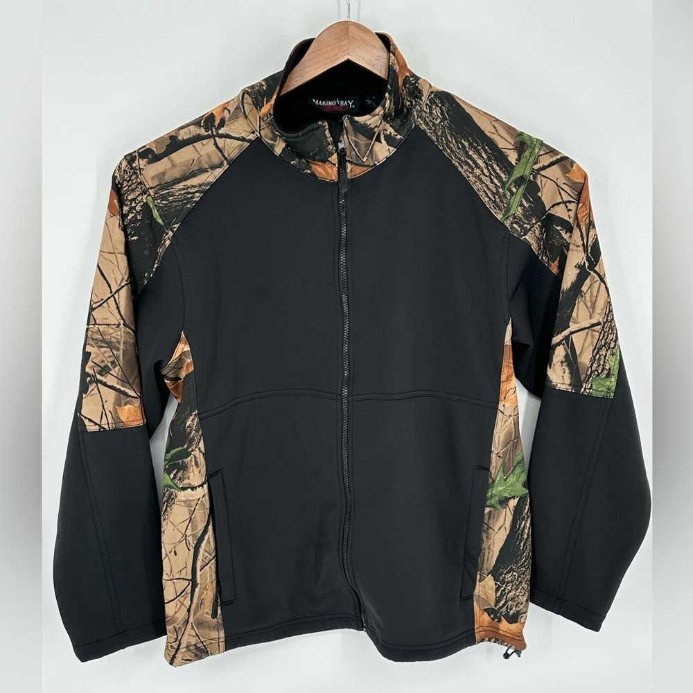 Marino Bay Mens Sweater Jacket Long Sleeve Camo Full Zip Sz XL A6